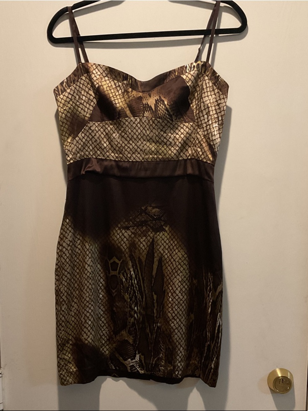 Guess by Marciano Brown Snakeskin-Print Mini Dress